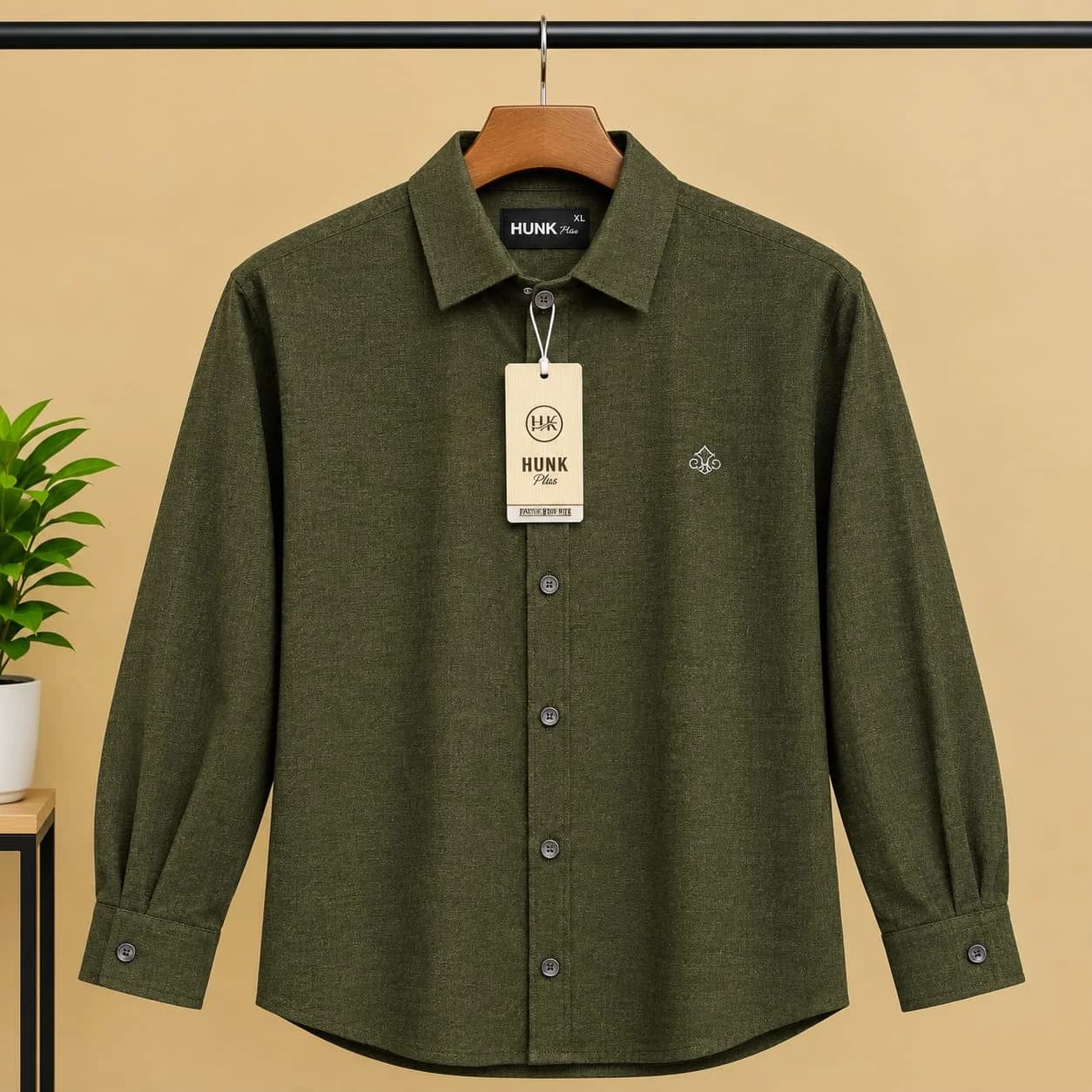 hunk-plus-mens-olive-green-casual-cotton-shirt.webp