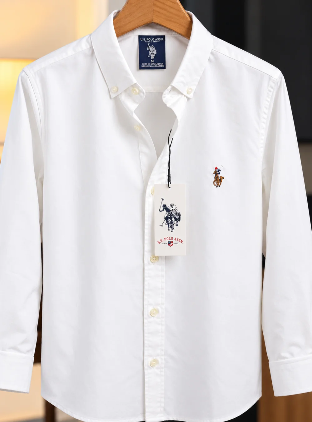 Classic white button-down shirt for men by U.S. Polo Assn.